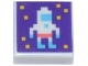 Part No: 3070pb328  Name: Tile 1 x 1 with Pixelated Astronaut and Yellow Dots on Dark Purple Background Pattern