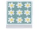 Part No: 3070pb336  Name: Tile 1 x 1 with Flowers / Daisies with Yellow Centers on Sand Green Background Pattern