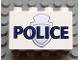 Part No: 31111pb023  Name: Duplo, Brick 2 x 4 x 2 with 'POLICE' over Silver Badge Pattern