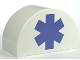 Part No: 31213pb022  Name: Duplo, Brick 2 x 4 x 2 Slope Curved Double with Blue EMT Star of Life Pattern
