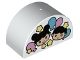 Part No: 31213pb037  Name: Duplo, Brick 2 x 4 x 2 Slope Curved Double with Boy and Girl Heads, Stars, and Balloons Pattern