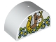 Part No: 31213pb038  Name: Duplo, Brick 2 x 4 x 2 Slope Curved Double with Horse Head in Horseshoe and Flowers Pattern