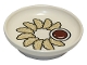 Lot ID: 236483317  Part No: 31333pb09  Name: Duplo Utensil Dish 3 x 3 with Chinese Jiaozi Dumplings and Dipping Sauce Pattern
