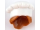 Part No: 31895pb03  Name: Minifigure, Hair Combo, Hat with Hair, Chef Toque with Molded Dark Orange Hair in Bun Pattern