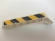 Part No: 32271pb016L  Name: Technic, Liftarm, Modified Bent Thick 1 x 9 (7 - 3) with Worn Black and Yellow Danger Stripes Pattern (Sticker) - Set 44014