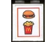 Part No: 3245bpb01  Name: Brick 1 x 2 x 2 with Inside Axle Holder with McDonald's Fries & Hamburger Pattern (Sticker) - Set 3438