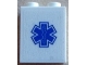 Part No: 3245cpb020  Name: Brick 1 x 2 x 2 with Inside Stud Holder with Blue EMT Star of Life on Transparent Background Pattern (Sticker) - Set 60023