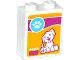 Part No: 3245cpb034  Name: Brick 1 x 2 x 2 with Inside Stud Holder with Paw Print, Dog Sitting and Bones in Bowl Pattern (Sticker) - Set 41085
