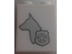 Part No: 3245cpb057L  Name: Brick 1 x 2 x 2 with Inside Stud Holder with Silver Dog Head Silhouette and Police Badge Pattern Model Left Side (Sticker) - Set 60048