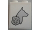 Part No: 3245cpb057R  Name: Brick 1 x 2 x 2 with Inside Stud Holder with Silver Dog Head Silhouette and Police Badge Pattern Model Right Side (Sticker) - Set 60048