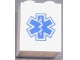 Part No: 3245cpb196  Name: Brick 1 x 2 x 2 with Inside Stud Holder with Blue EMT Star of Life on Transparent Background Pattern (Sticker) - Set 60204