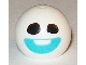 Lot ID: 387100615  Part No: 32474pb003  Name: Technic Ball Joint with Black Eyes and Medium Azure Smile Pattern (Frozen Snowgie Head)