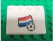 Part No: 3297pb024  Name: Slope 33 3 x 4 with Flag of Netherlands and Soccer Ball on White Background Pattern (Sticker) - Set 3405