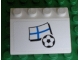 Part No: 3297pb034  Name: Slope 33 3 x 4 with Flag of Finland and Soccer Ball on White Background Pattern (Sticker) - Set 3405