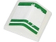 Part No: 3300pb01  Name: Slope 33 2 x 2 Double with 3 Worn Green Lines Pattern (Sticker) - Set 70809