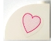 Part No: 33243pb15a  Name: Slope, Curved 3 x 1 x 2 with Hollow Stud with Dark Pink Heart Pattern Side A (Sticker) - Set 7578