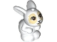 Part No: 34050pb06  Name: Bunny / Rabbit, Friends Style, Sitting with Reddish Brown Eyes, Black Nose, White Eyebrows, Tan Eye Patches Pattern
