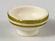 Part No: 34172pb03  Name: Minifigure, Utensil Bowl with Gold Rim and Stripe Pattern
