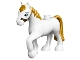 Part No: 3426pb04  Name: Duplo Horse with Gold Mane and Tail, Bridle Pattern