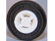 Part No: 34337c01  Name: Wheel 8mm D. x 6mm with Slot with Black Tire 14mm D. x 4mm Smooth Small Single with Number Molded on Side (34337 / 59895)