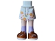 Part No: 35216ac00pb024  Name: Mini Doll Hips and Skirt with Molded Light Nougat Legs and Printed Bright Light Yellow, Bright Pink and Orange Flowers, Dark Orange Shoes with White Laces and Soles and Medium Lavender Socks Pattern - Thin Hinge