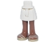 Part No: 35216ac00pb030  Name: Mini Doll Hips and Skirt with Molded Medium Brown Legs and Printed Tan Sandals Pattern - Thin Hinge
