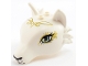 Part No: 35600pb03  Name: Fox Head with Light Aqua Eyes, Golden Swirls and Black Nose Pattern