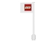 Part No: 3596pb03  Name: Flag on Flagpole, Straight with Red Small Lego Pattern