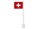 Part No: 3596pb13  Name: Flag on Flagpole, Straight with Switzerland Pattern (Stickers)