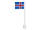 Part No: 3596pb27  Name: Flag on Flagpole, Straight with Iceland Pattern (Stickers)