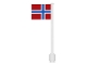 Part No: 3596pb28  Name: Flag on Flagpole, Straight with Norway Pattern (Stickers)