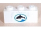 Part No: 3622pb018L  Name: Brick 1 x 3 with Dolphin Facing Left in Blue Oval Pattern (Sticker) - Set 6558