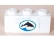 Part No: 3622pb018R  Name: Brick 1 x 3 with Dolphin Facing Right in Blue Oval Pattern (Sticker) - Set 6558