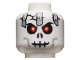 Part No: 3626bpb0549  Name: Minifigure, Head Skull Cracked with Metal Plates Pattern - Blocked Open Stud