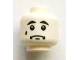 Lot ID: 341993501  Part No: 3626bpb0915  Name: Minifigure, Head Male Black Thick Eyebrows, White Pupils, Sad with Tear Pattern - Blocked Open Stud