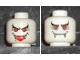 Part No: 3626bpx110  Name: Minifigure, Head Dual Sided Alien with Red Eyes, Fangs, Mouth Open / Mouth Closed Pattern (Vampire) - Blocked Open Stud