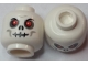 Part No: 3626cpb0269  Name: Minifigure, Head Skull Evil with Scowl, Black Print, Red Eyes Pattern (Fantasy Era) - Hollow Stud