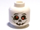 Part No: 3626cpb0527  Name: Minifigure, Head Skull Cracked with Red Eyes and Grin Pattern - Hollow Stud