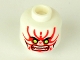 Part No: 3626cpb0846  Name: Minifigure, Head Alien with Lime Eyes, White Fangs, Red Face Decorations, Dark Red Mouth and Black Cheek Lines Pattern - Hollow Stud