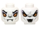 Part No: 3626cpb0973  Name: Minifigure, Head Dual Sided Alien Chima Wolf with Yellow Eyes and Lavender Eye Shadow, Closed Mouth / Open Mouth Pattern (Windra) - Hollow Stud