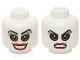 Part No: 3626cpb1362  Name: Minifigure, Head Dual Sided Female Gray Eyes and Eye Shadow, Red Lips, Open Smile / Bared Teeth Angry Pattern (Harley Quinn) - Hollow Stud