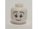 Part No: 3626cpb2325  Name: Minifigure, Head Mime Smiling Face, Black Star Eyes with White Pupils Pattern - Hollow Stud (BAM)