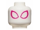 Minifig Head Ghost Spider (Spider-Man), Large White Eyes with Magenta Outline Print