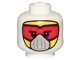 Part No: 3626cpb2386  Name: Minifigure, Head Balaclava with Eyelashes, Red Goggles, White Mask Pattern - Hollow Stud