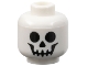 Part No: 3626pb0001  Name: Minifigure, Head with Black Standard Skull Pattern