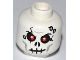 Part No: 3626pb0523  Name: Minifigure, Head Skull Cracked with Holes, Red Eyes Pattern