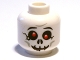 Part No: 3626pb0527  Name: Minifigure, Head Skull Black Eyebrows and Cracks, Red Eyes, Light Bluish Gray Cheek Lines, Grin Pattern