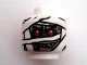 Part No: 3626pb0713  Name: Minifigure, Head Alien Mummy with Light Bluish Gray Face, Glow In Dark Wrappings, and Red Eyes Pattern