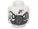 Part No: 3626pb1140  Name: Minifigure, Head Alien Chima Vulture with Dark Bluish Gray Beak, Bright Light Blue Eyes, and Medium Lavender Sinews Pattern