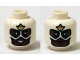 Part No: 3626pb1260  Name: Minifigure, Head Dual Sided Mask with Brown Face and Gold Emblem on Forehead, Open Mouth / Closed Mouth Pattern